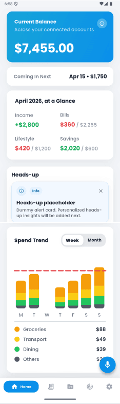 SaveFirst home screen